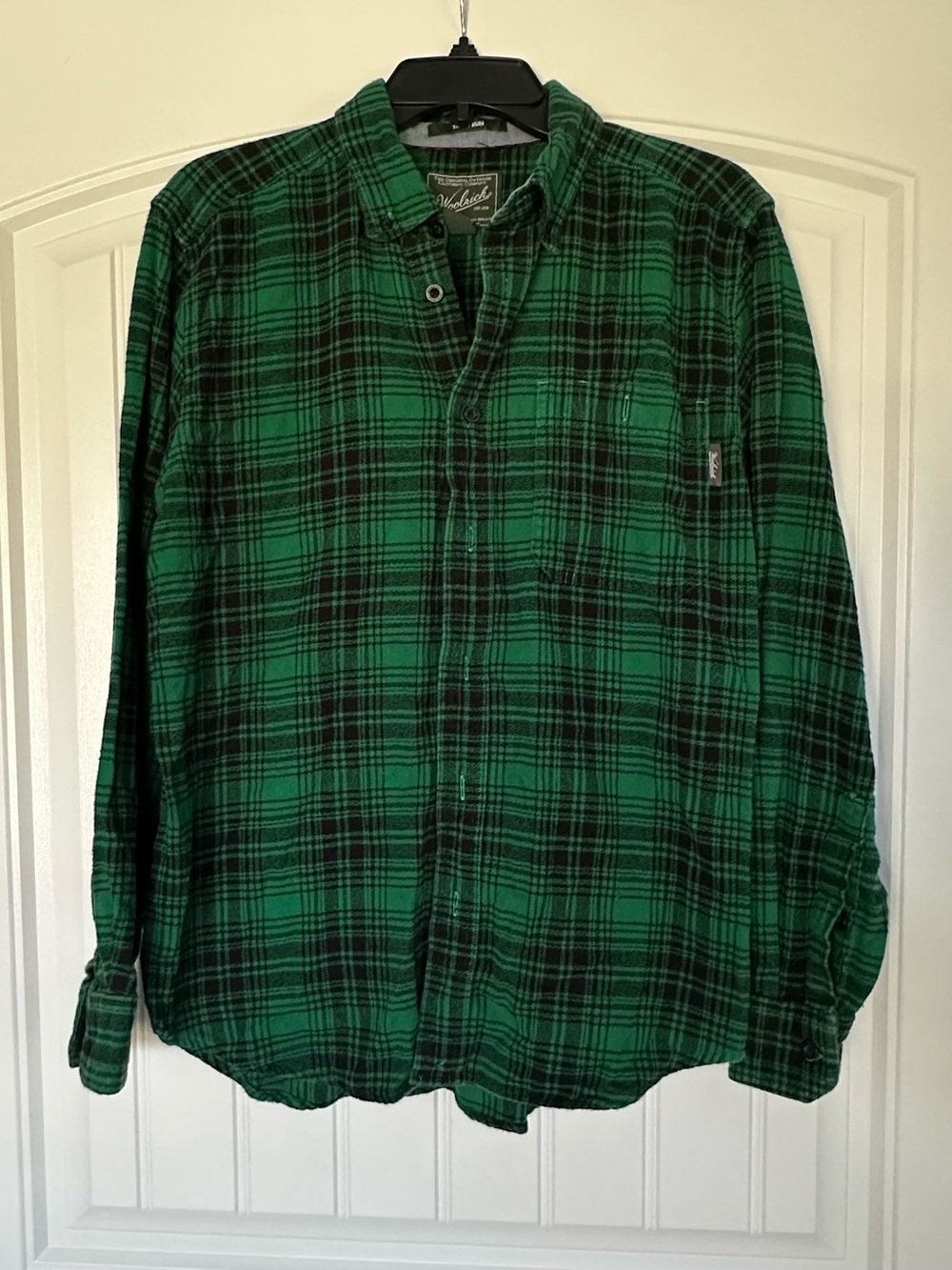Green Black Warm Fall Plaid Flannel Shirt - Casual Button-Up